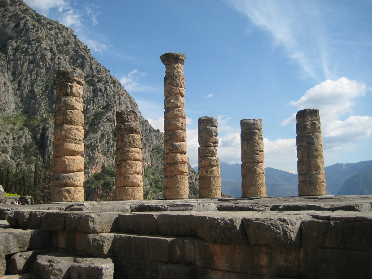Columns of the Temple of Apollo at Delphi on Mount Parnassus